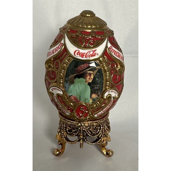 Franklin Mint Collectors Egg Coca Cola Lady Elaine